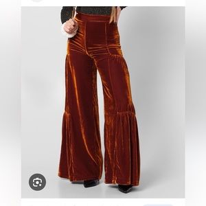 Free people wide leg velvet pants